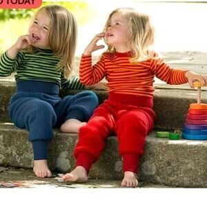 ENGEL Baby Wool Pants 0-3M 50/56 100% Organic Merino Wool Unisex Cream Fleece